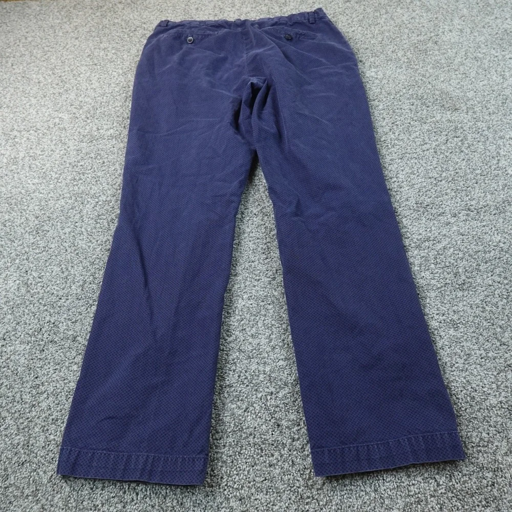 Banana Republic Pants Mens 36X34 Blue Aiden Chino Trouser Flat Front Dot Preppy